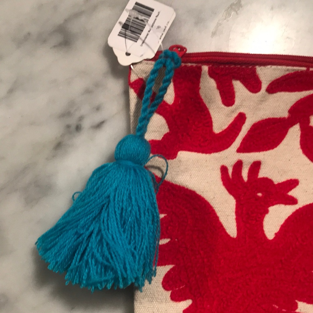 Embroidered canvas pouch/clutch NWT - Picture 2 of 4